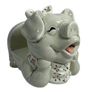 Vintage Fitz And Floyd Pig Napkin Holder Farmhouse Country Farm FF Korea
